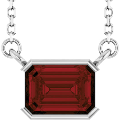 Open Bezel Gemstone Necklace