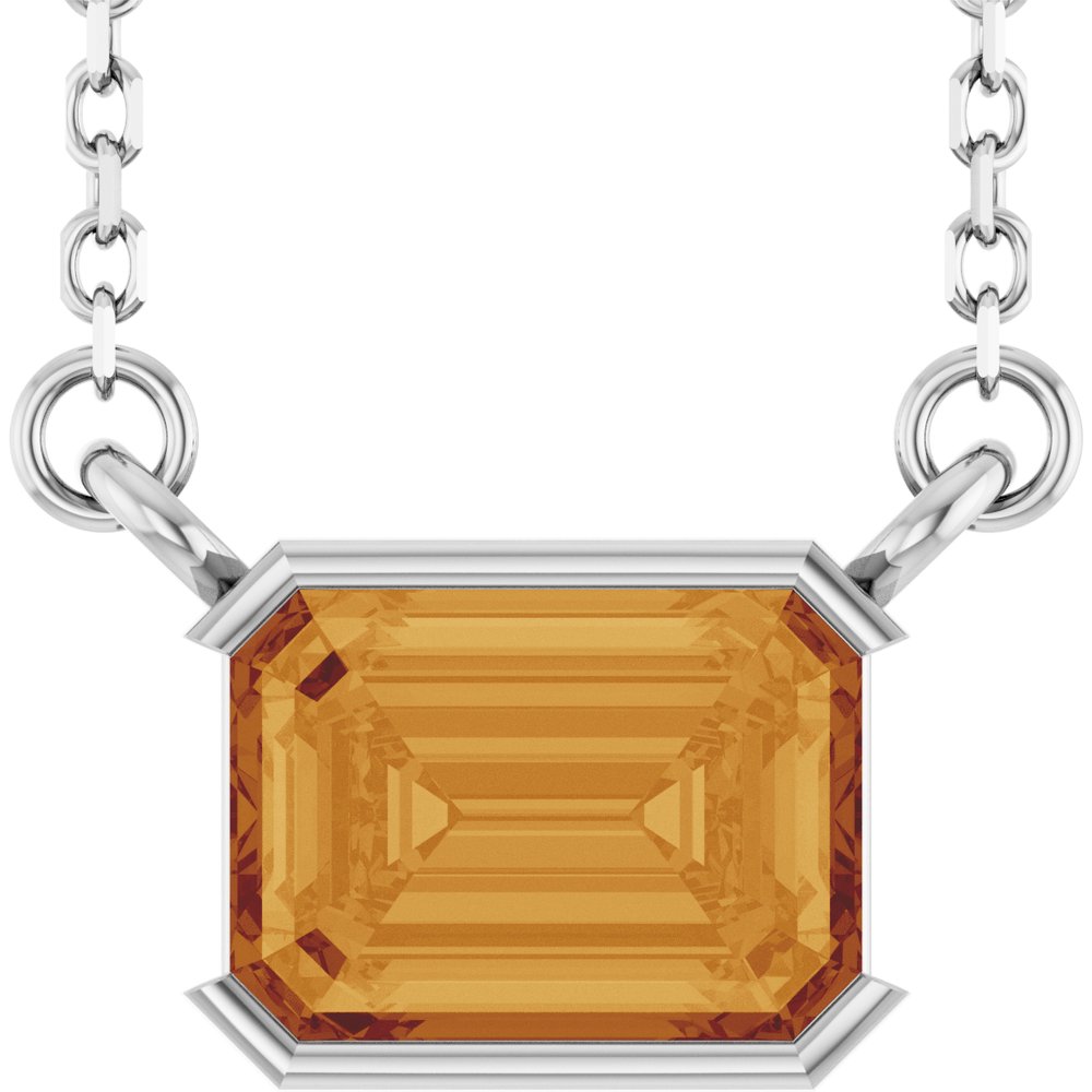 Open Bezel Gemstone Necklace
