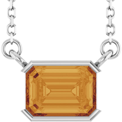 Open Bezel Gemstone Necklace