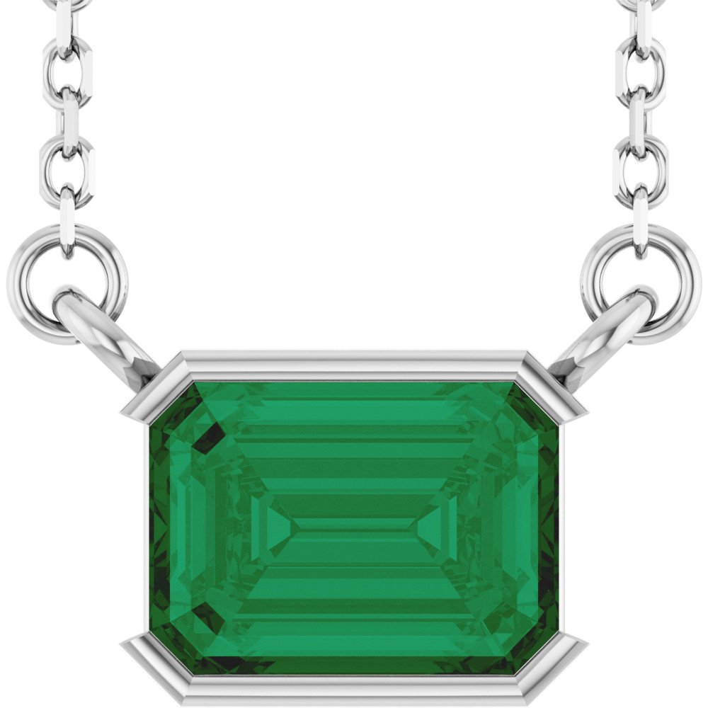 Open Bezel Gemstone Necklace