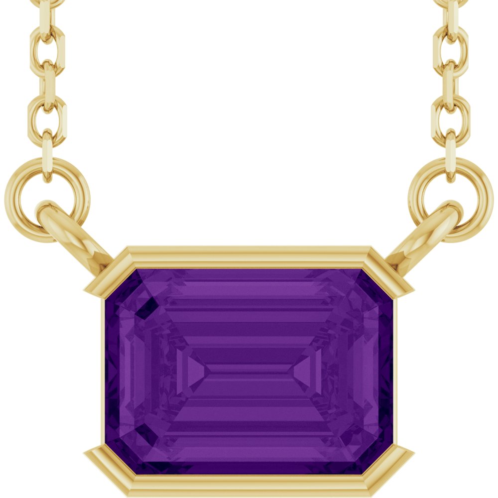 Open Bezel Gemstone Necklace