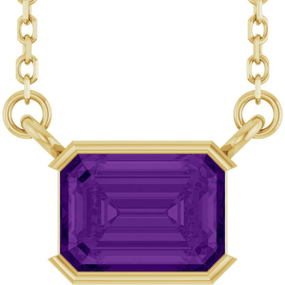 Open Bezel Gemstone Necklace
