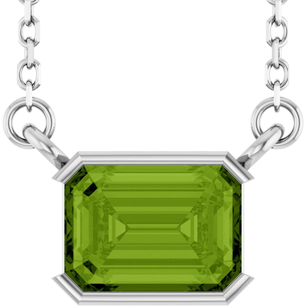 Open Bezel Gemstone Necklace