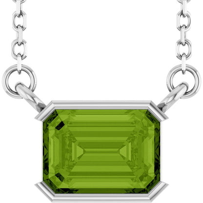 Open Bezel Gemstone Necklace