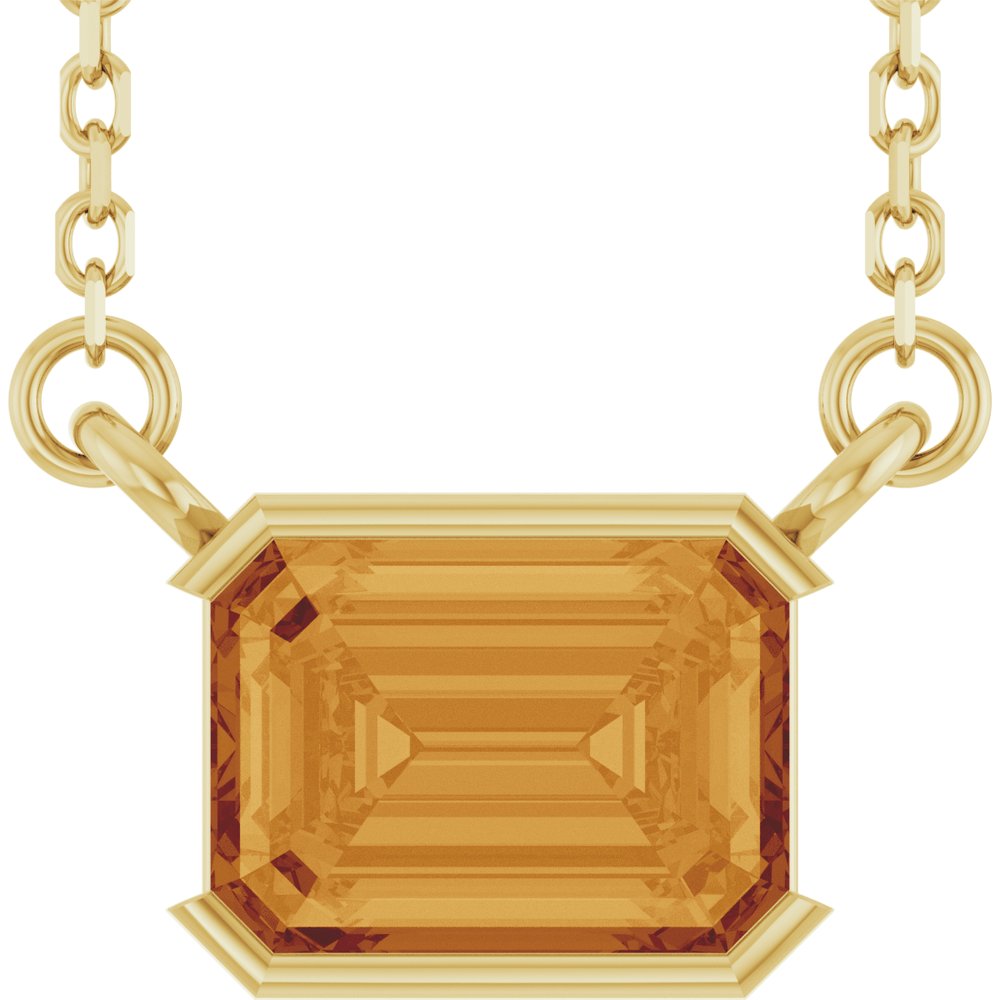 Open Bezel Gemstone Necklace