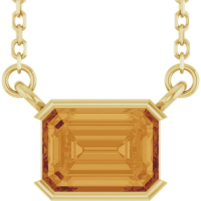 Open Bezel Gemstone Necklace