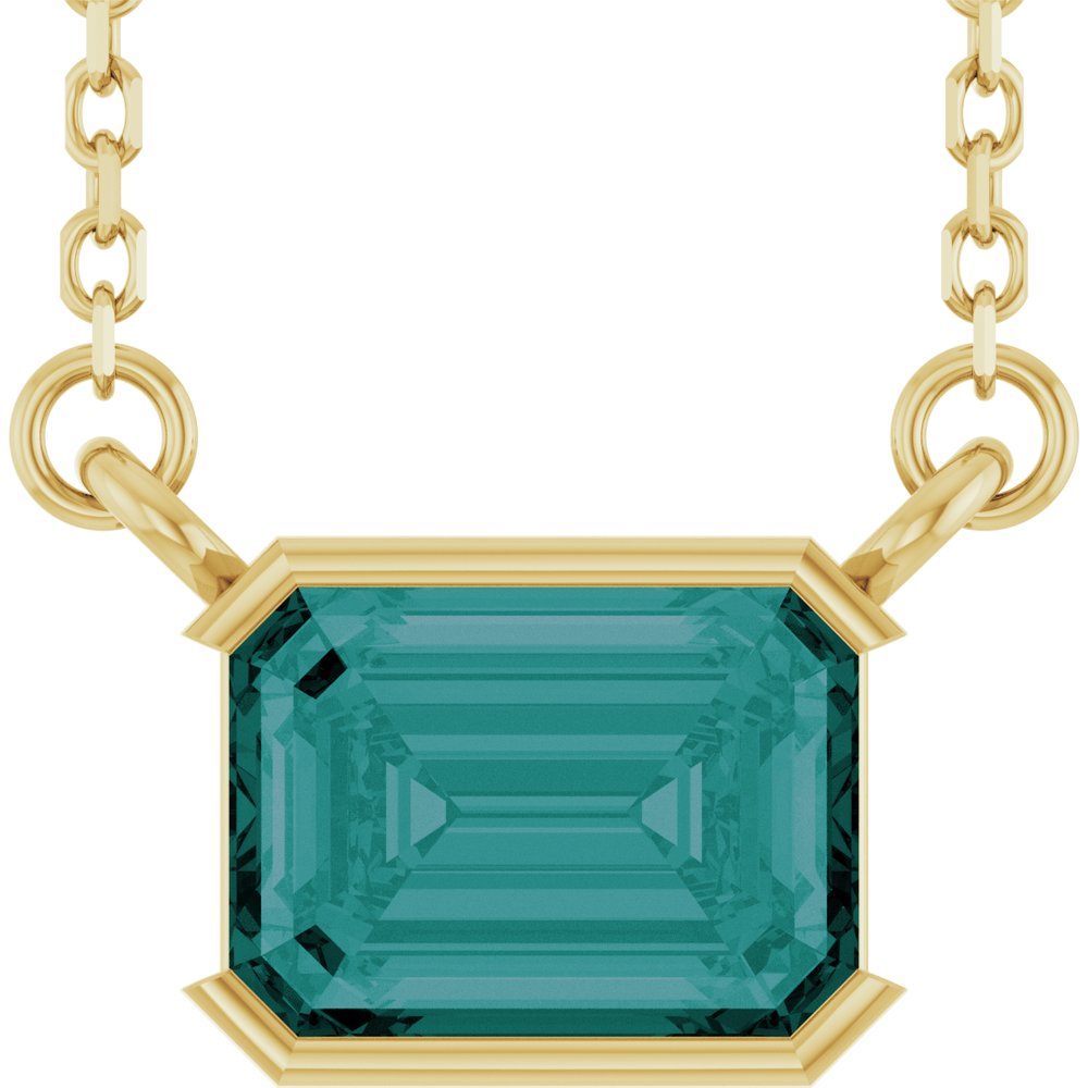 Open Bezel Gemstone Necklace