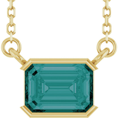 Open Bezel Gemstone Necklace