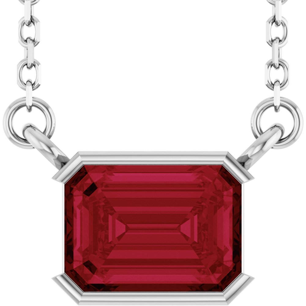 Open Bezel Gemstone Necklace