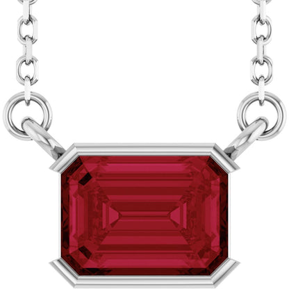 Open Bezel Gemstone Necklace