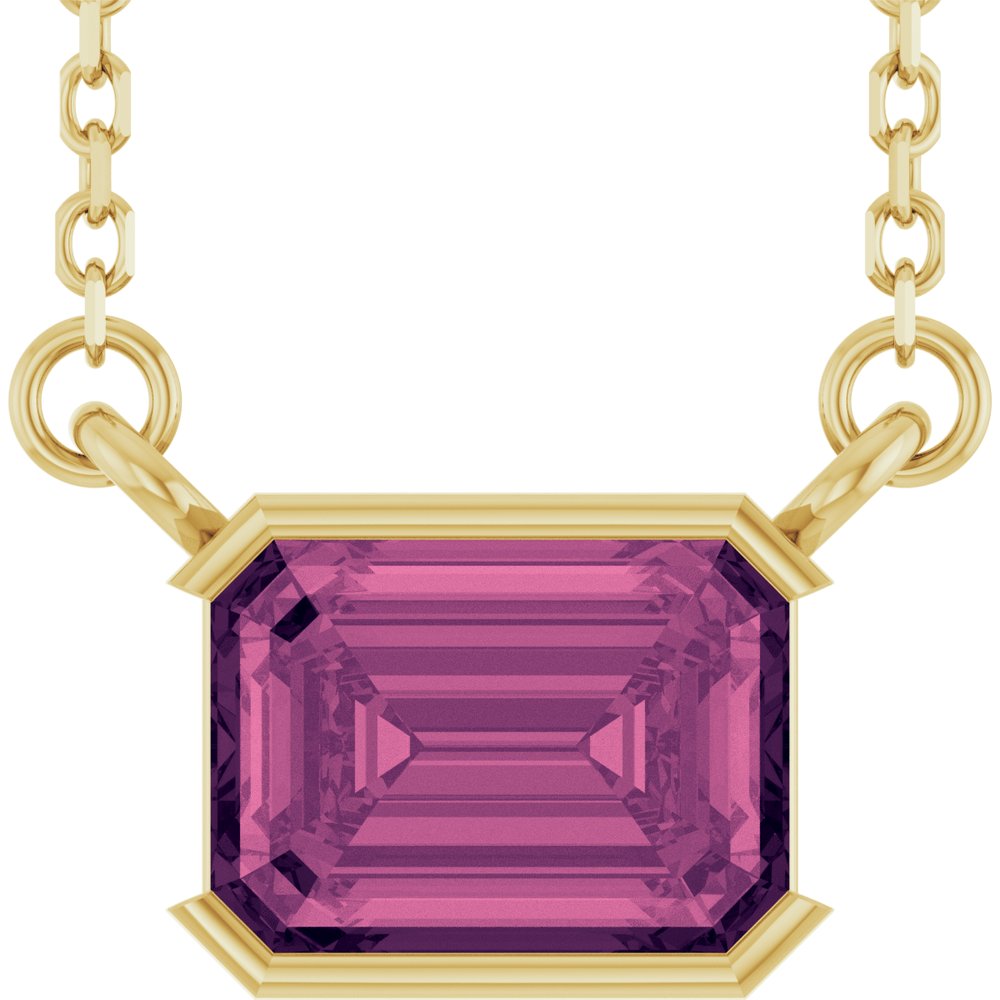 Open Bezel Gemstone Necklace