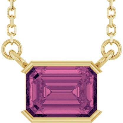 Open Bezel Gemstone Necklace