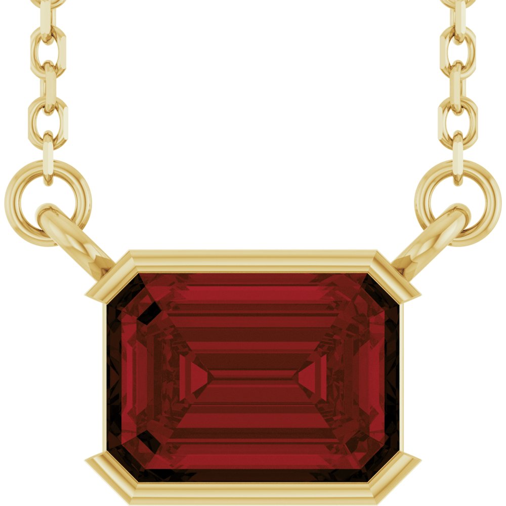 Open Bezel Gemstone Necklace