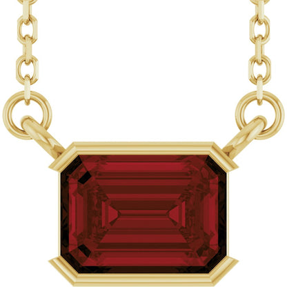 Open Bezel Gemstone Necklace