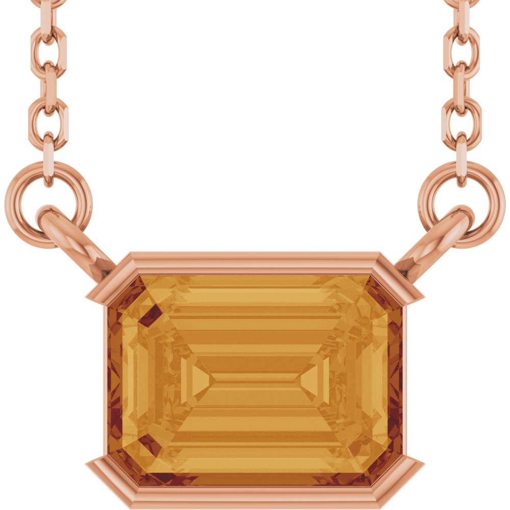 Open Bezel Gemstone Necklace