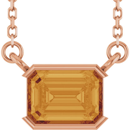 Open Bezel Gemstone Necklace