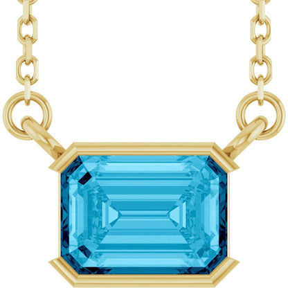 Open Bezel Gemstone Necklace