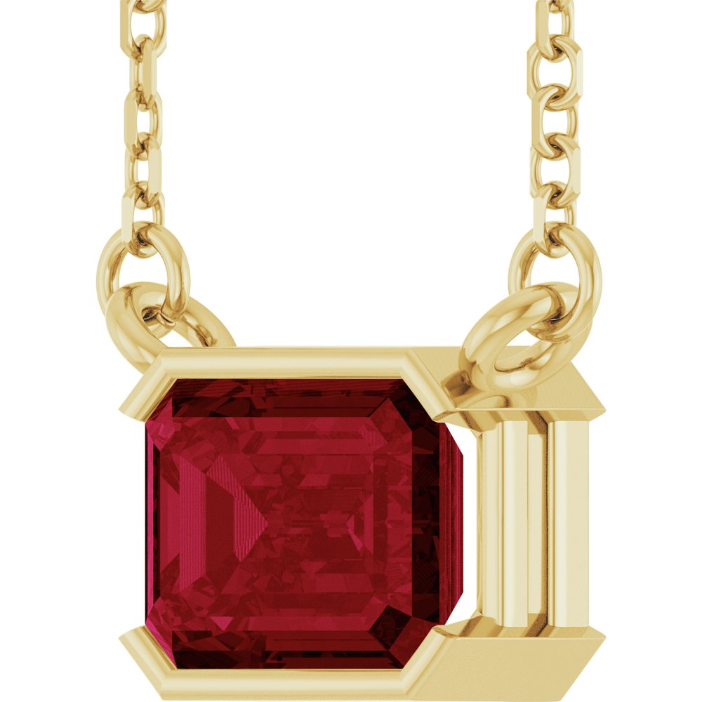 Open Bezel Gemstone Necklace