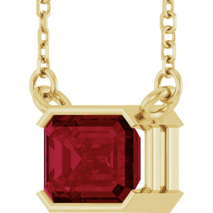 Open Bezel Gemstone Necklace