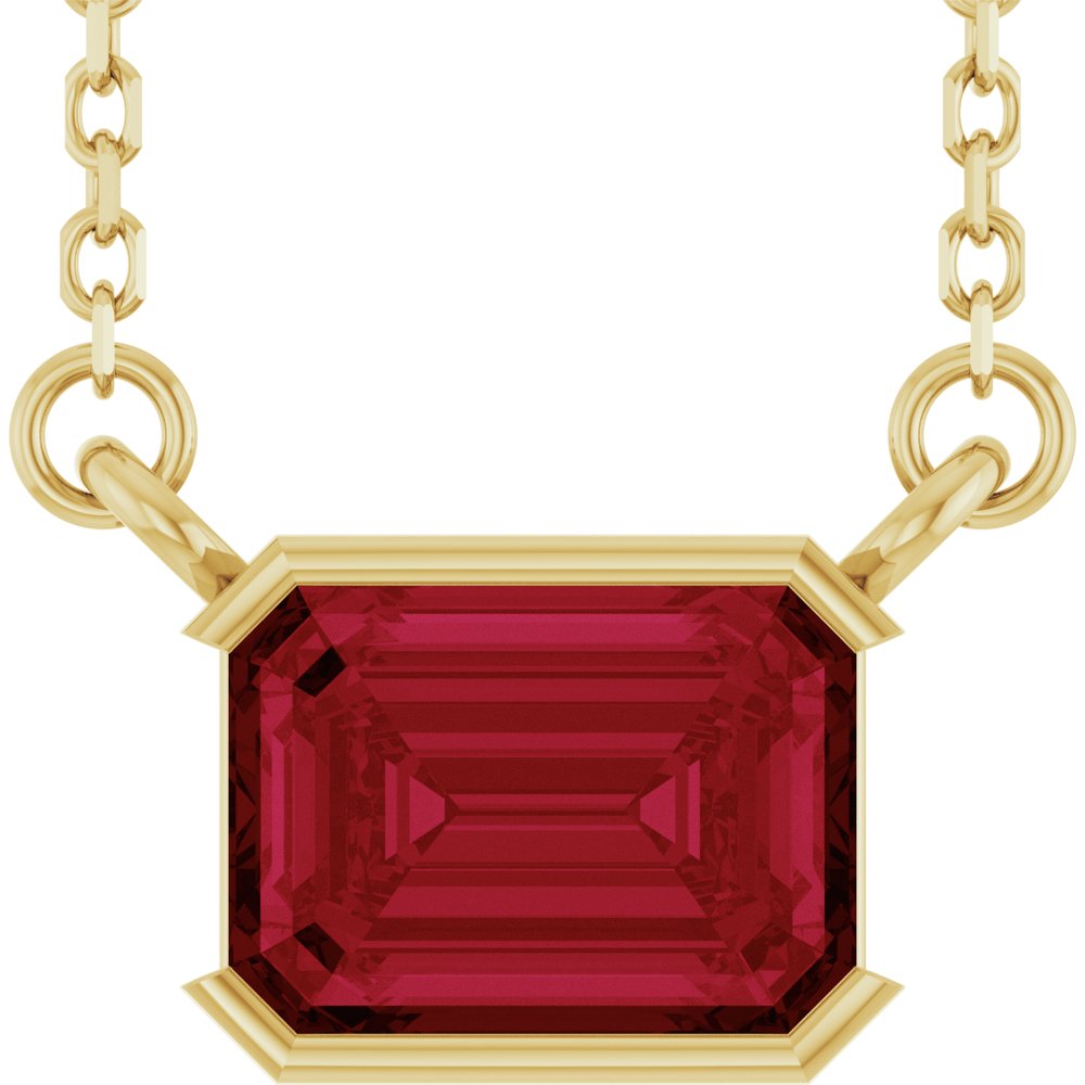 Open Bezel Gemstone Necklace
