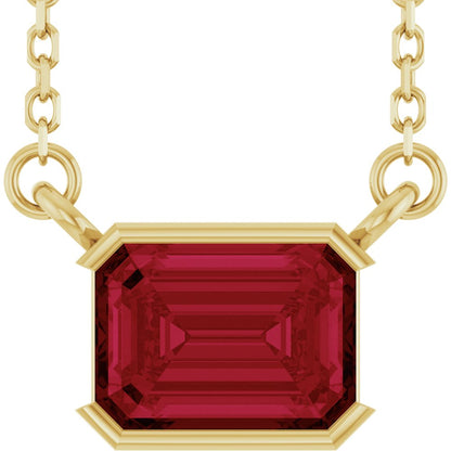 Open Bezel Gemstone Necklace