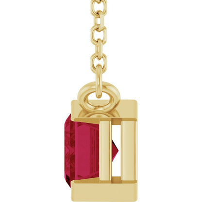 Open Bezel Gemstone Necklace