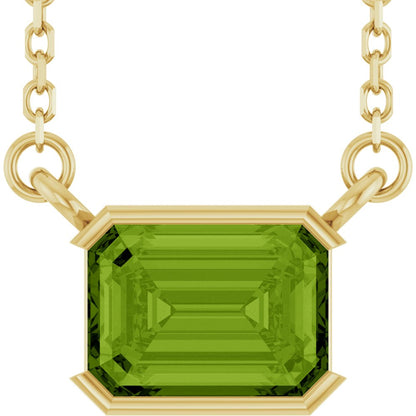 Open Bezel Gemstone Necklace