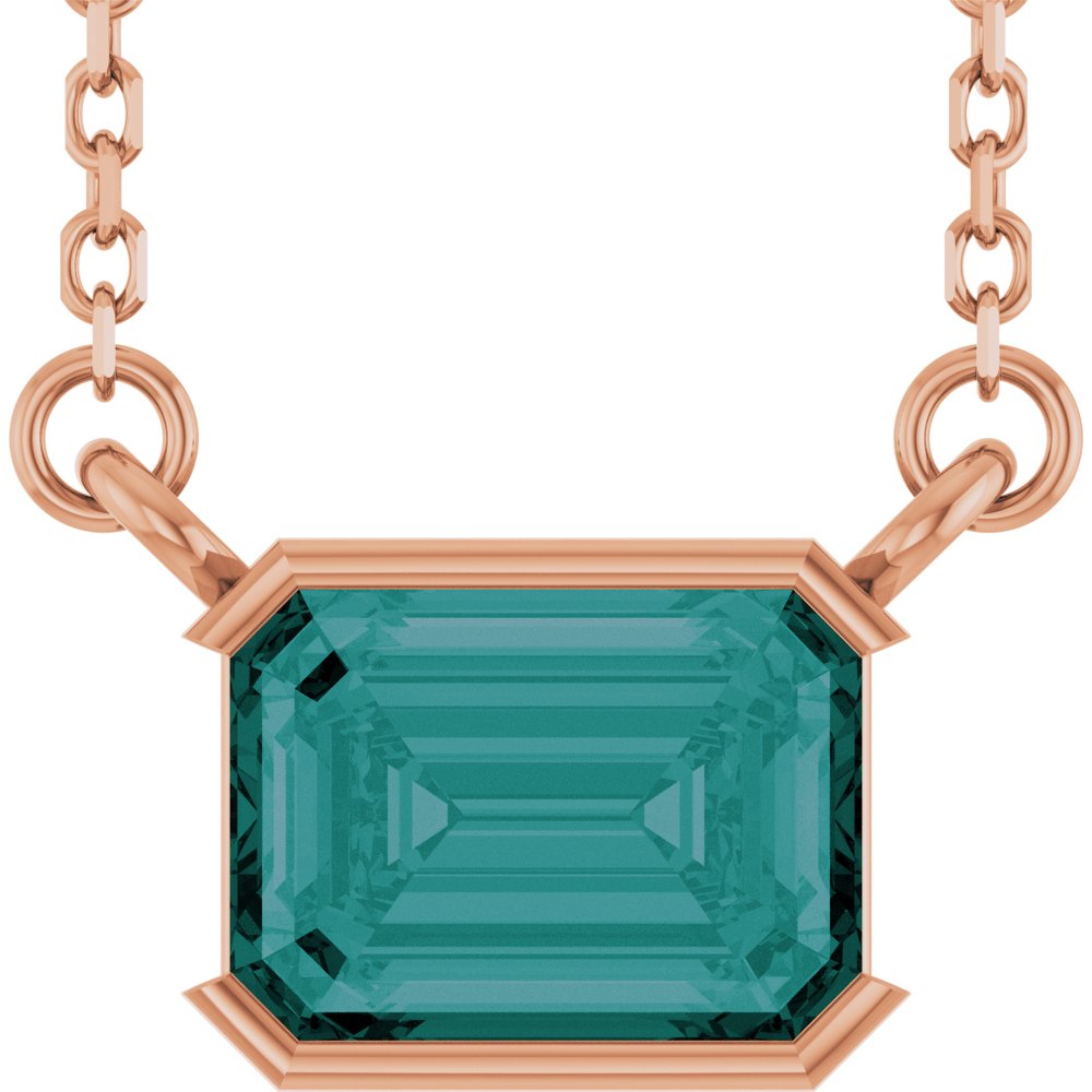 Open Bezel Gemstone Necklace