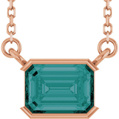 Open Bezel Gemstone Necklace