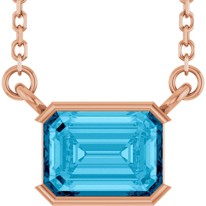 Open Bezel Gemstone Necklace