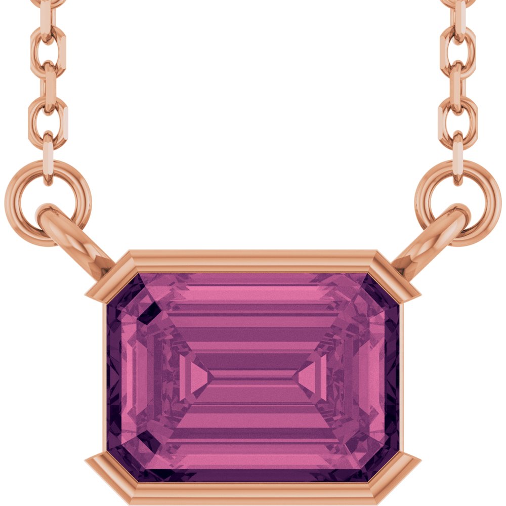 Open Bezel Gemstone Necklace