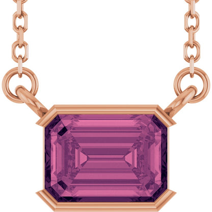 Open Bezel Gemstone Necklace