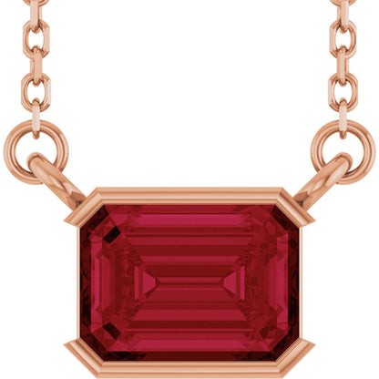 Open Bezel Gemstone Necklace