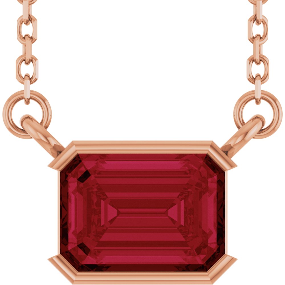 Open Bezel Gemstone Necklace