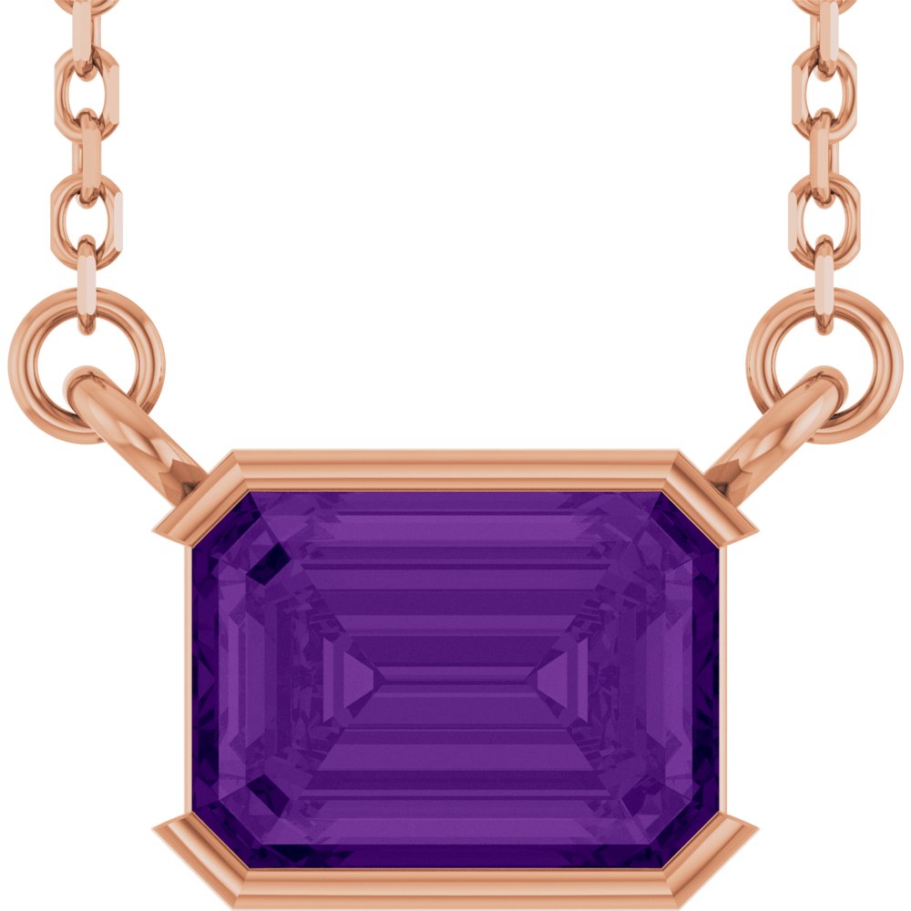 Open Bezel Gemstone Necklace