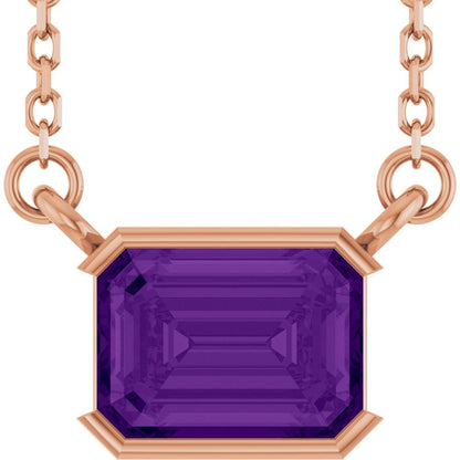 Open Bezel Gemstone Necklace