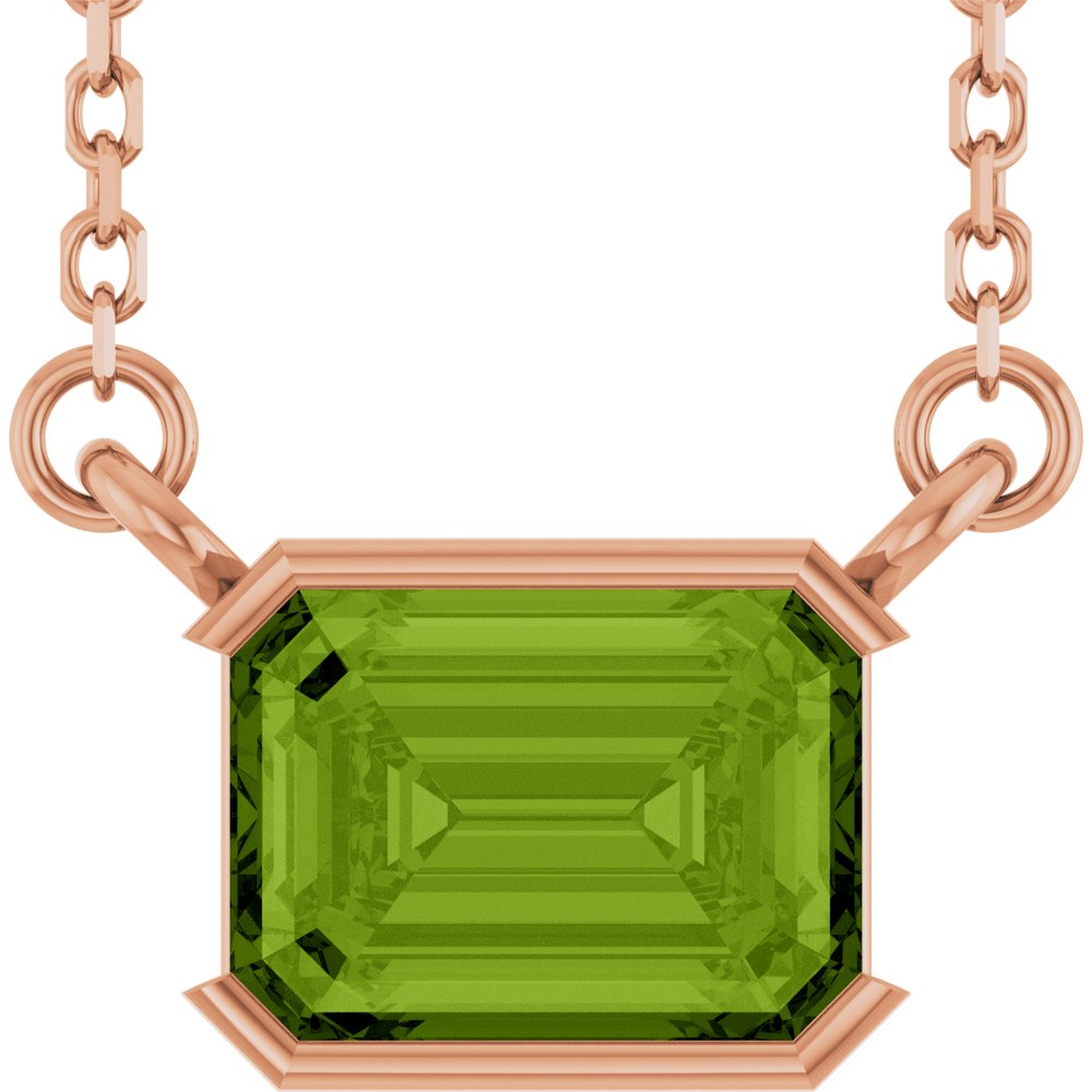 Open Bezel Gemstone Necklace