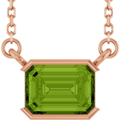 Open Bezel Gemstone Necklace