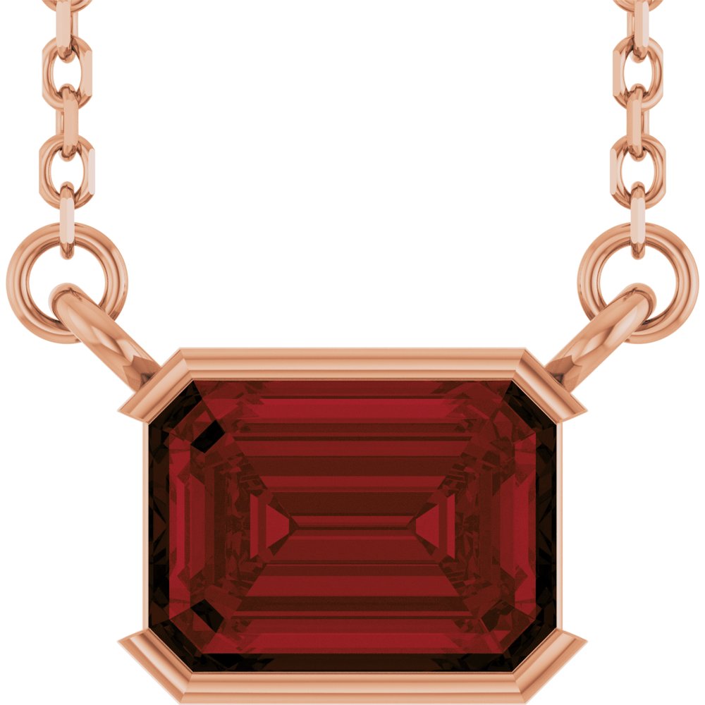 Open Bezel Gemstone Necklace