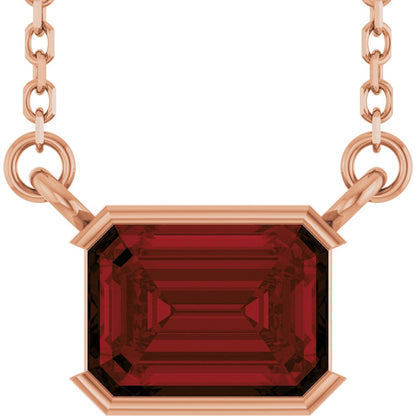 Open Bezel Gemstone Necklace