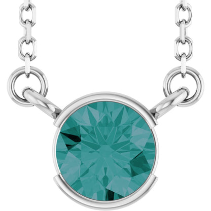 Open Bezel Gemstone Necklace