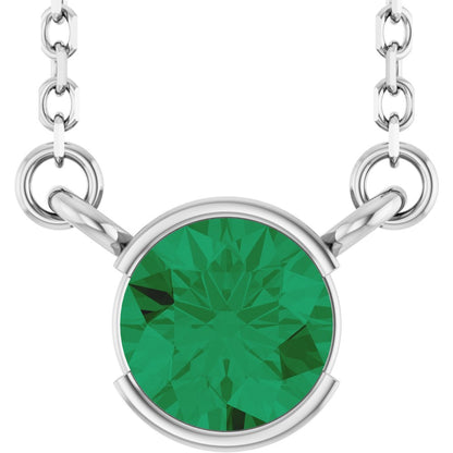 Open Bezel Gemstone Necklace