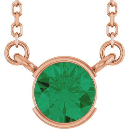 Open Bezel Gemstone Necklace