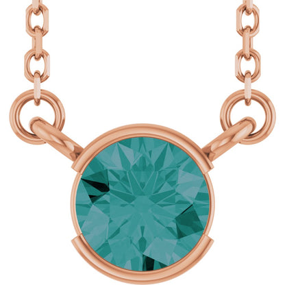 Open Bezel Gemstone Necklace