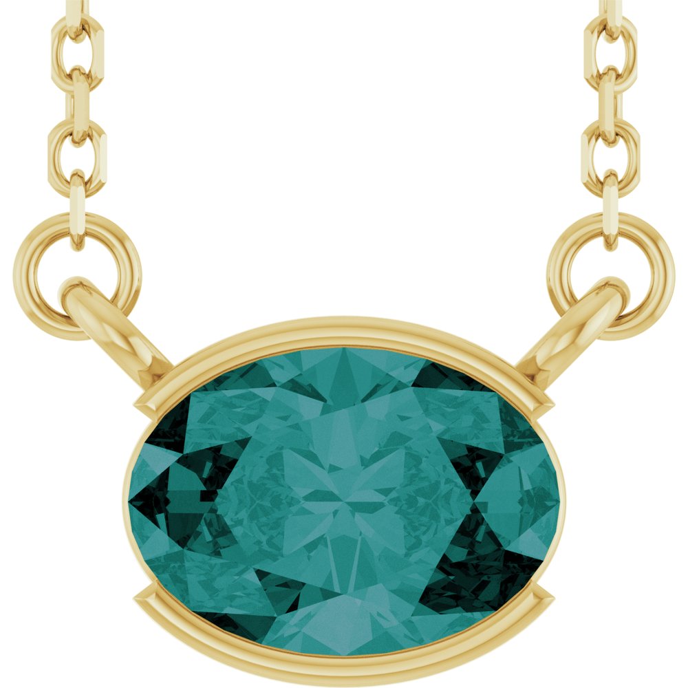 Open Bezel Gemstone Necklace