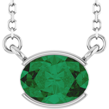 Open Bezel Gemstone Necklace