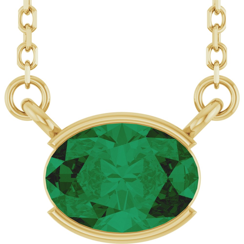 Open Bezel Gemstone Necklace