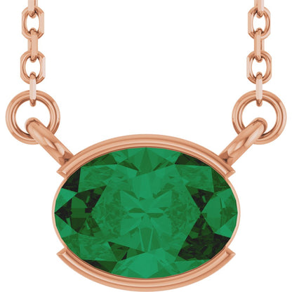 Open Bezel Gemstone Necklace