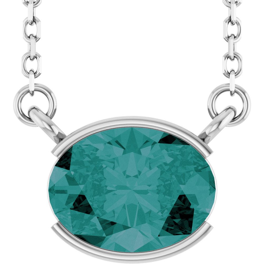 Open Bezel Gemstone Necklace