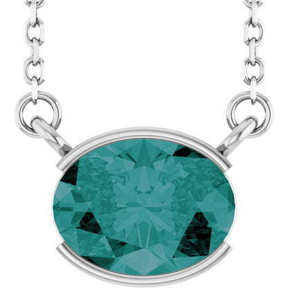 Open Bezel Gemstone Necklace